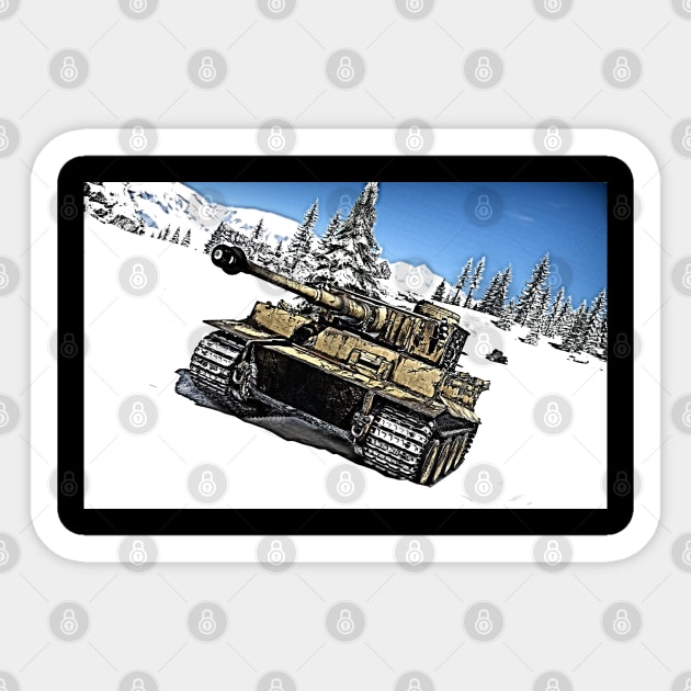 Tiger Panzerkampfwagen VI Tiger 1 Panzerkampfwagen VI Tiger tank Sticker by Guntah